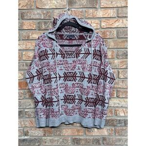 American Eagle Womans Size M‎ Hoodie Sweater Aztec Southwestern Pullover Pink